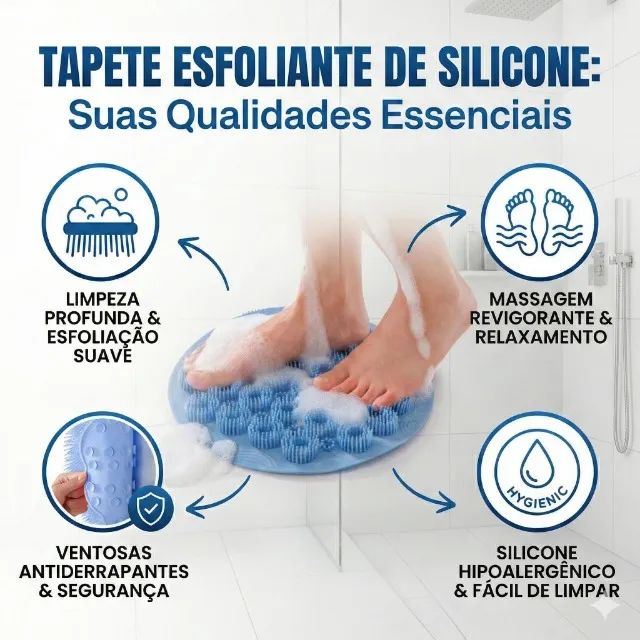 Tapete Esfoliante De Silicone - Remove Células Suavemente e Deixa a Pele Macia e Suave - Foto 3