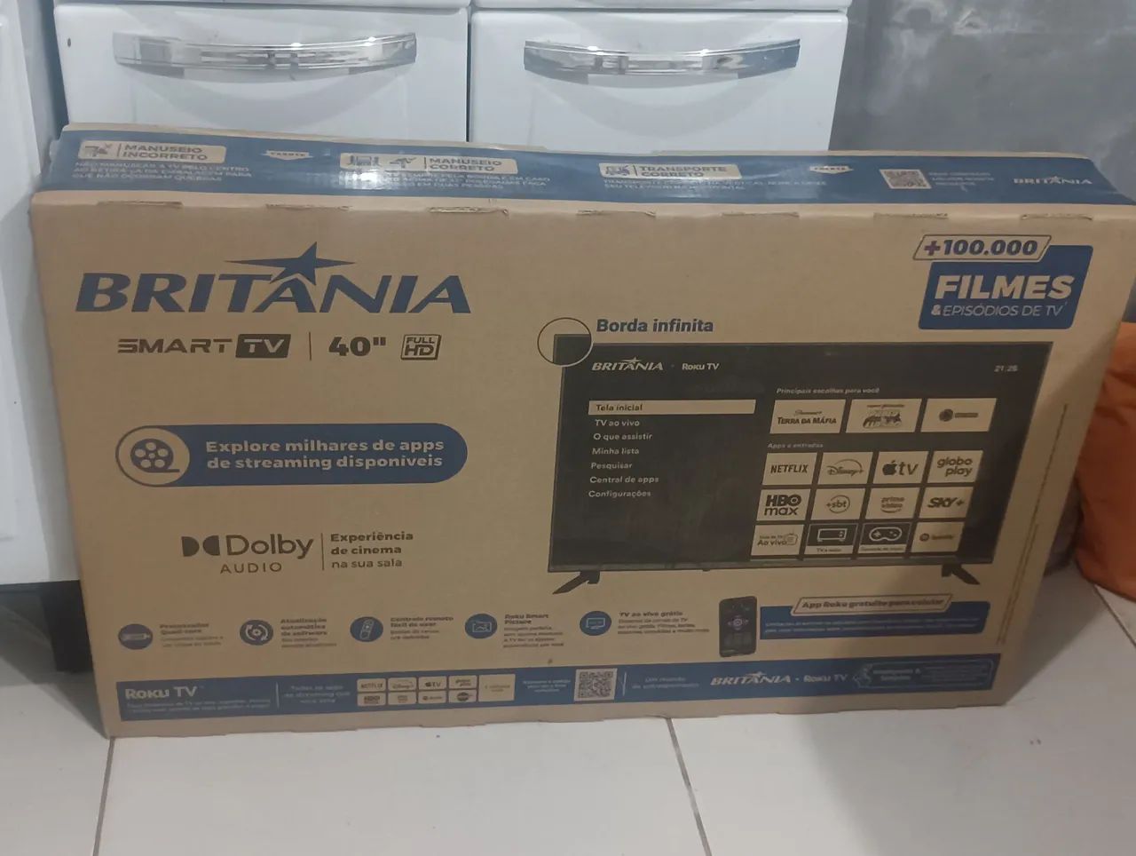 Tv Britânia 40 " Nova na Caixa 