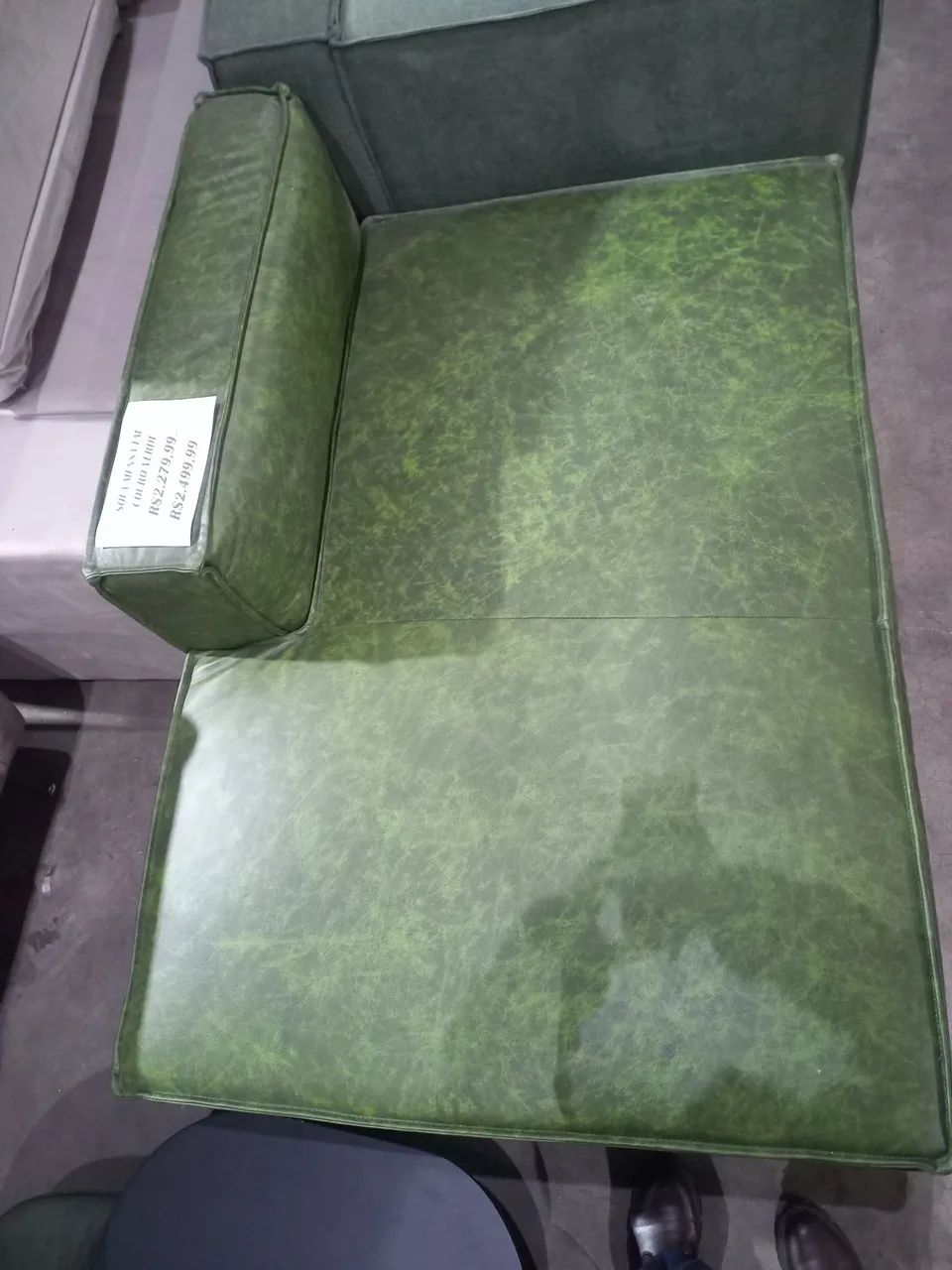Sofá Mensa em Couro Verde - Foto 3