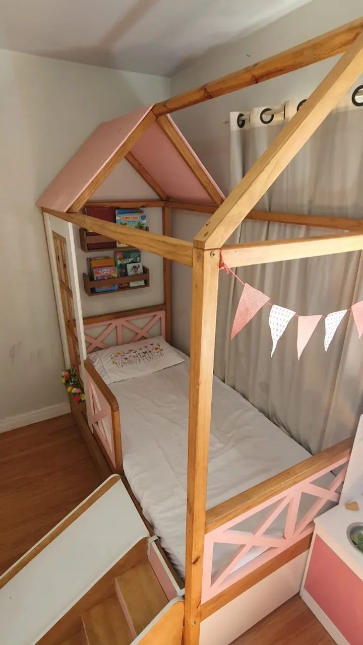 Cama Casinha Infantil com 2 colchão - Foto 2