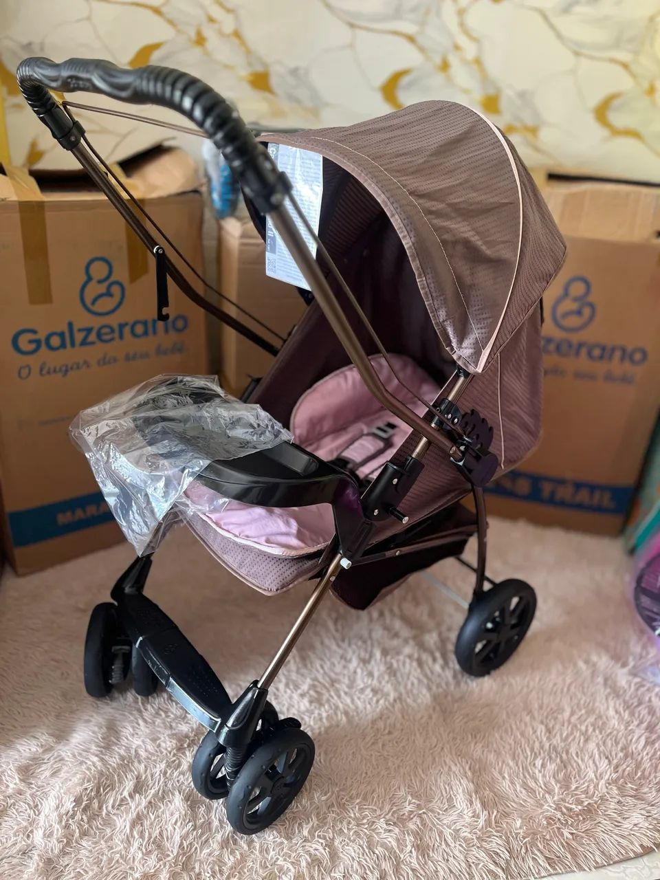 Carrinho de bebê Galzerano bronze 