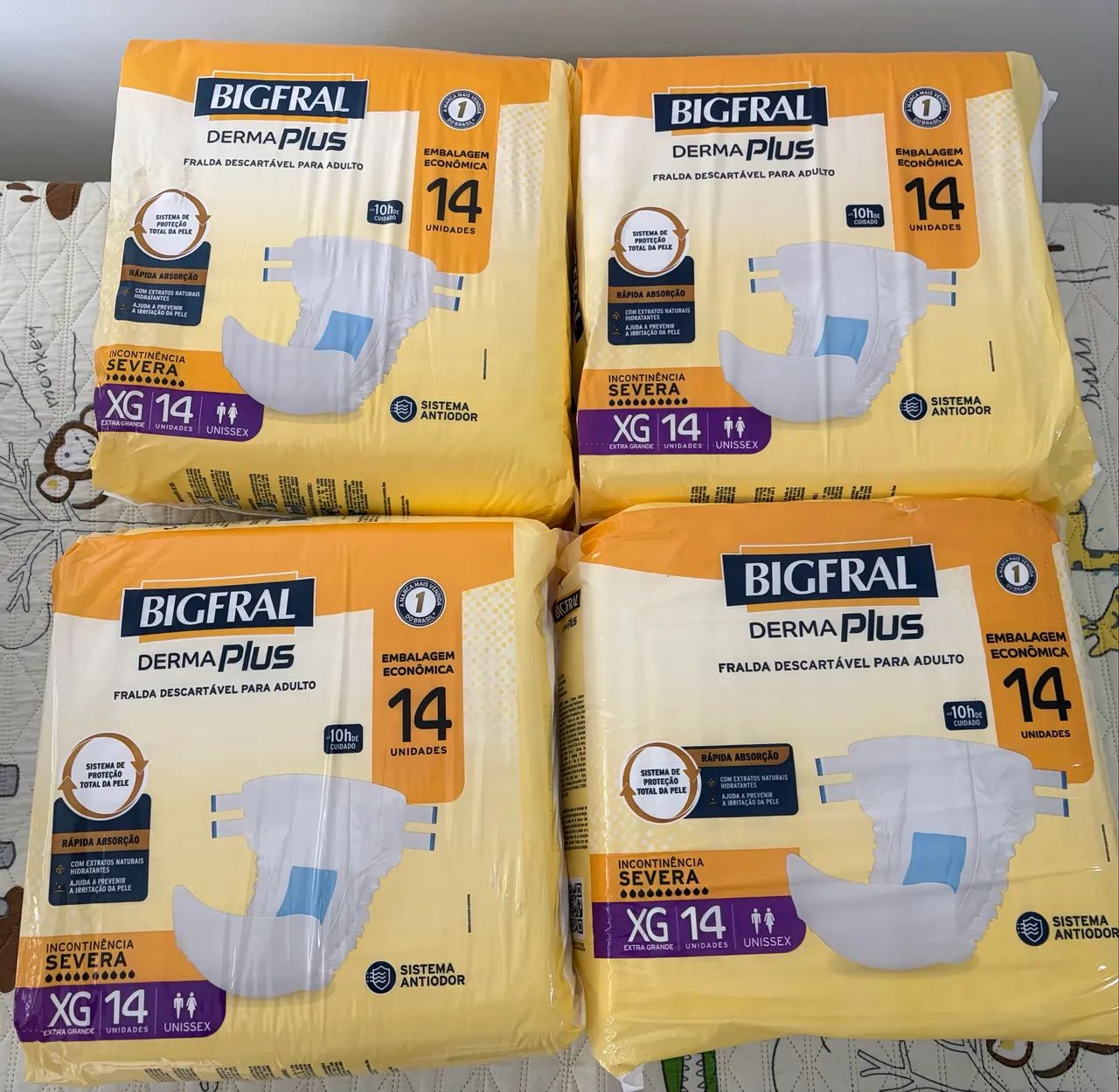Fralda geriátrica diurna - 4 pacotes XG 14 unidades 