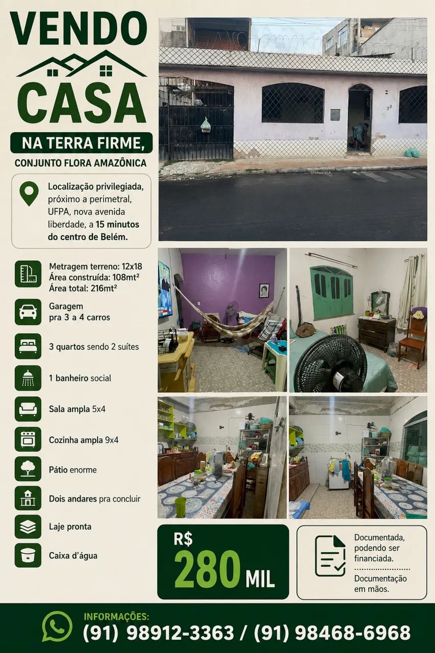 VENDO CASA NA TERRA FIRME