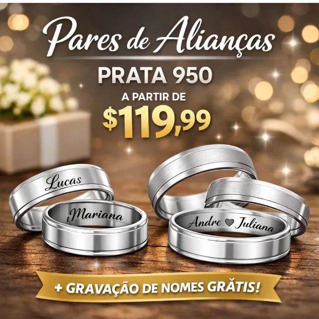 ALIANÇAS EM PRATA 
