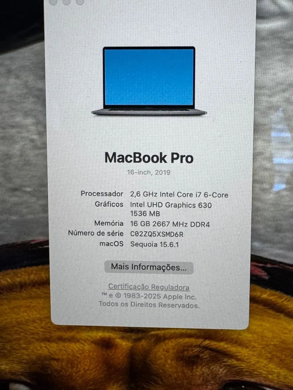 macbook pro 16? 2019 2,6 ghz intel core i7 6-core ssd 2tb semi novo caixa - Foto 2