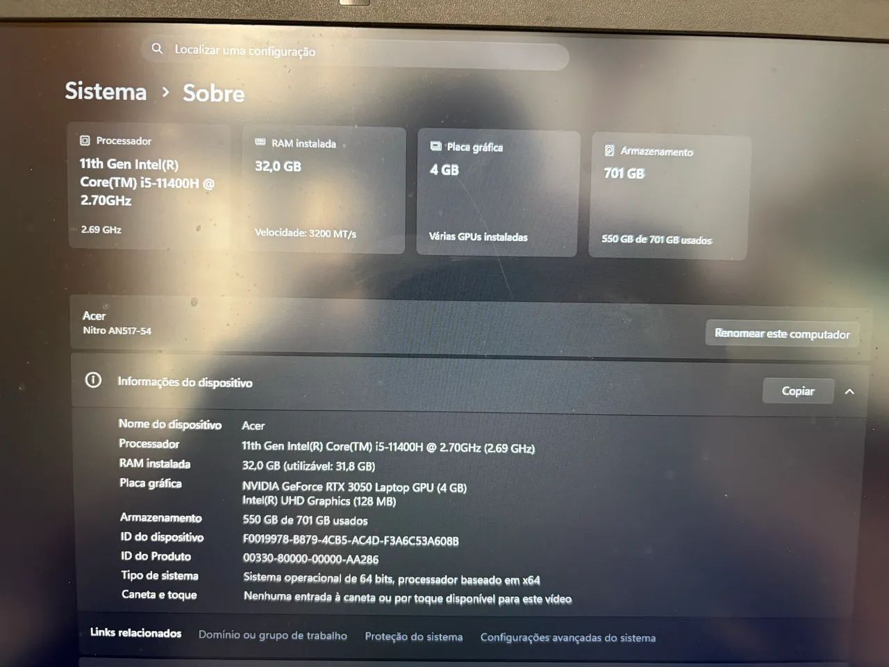 NOTEBOOK GAMER ACER NITRO 5 COM BASE DE VENTILAÇÃO  - Foto 3