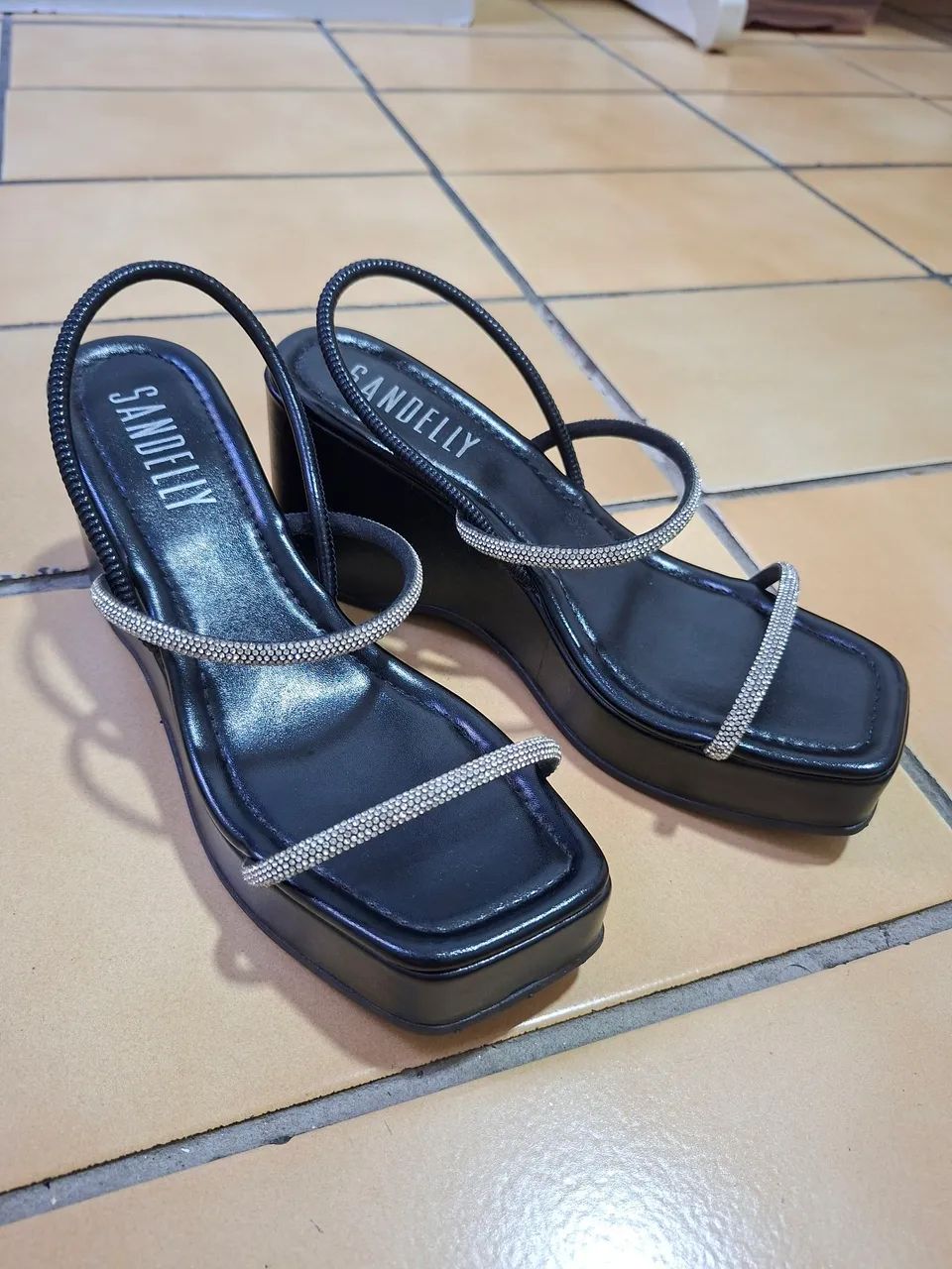 Sandália Preta Sandelly 37