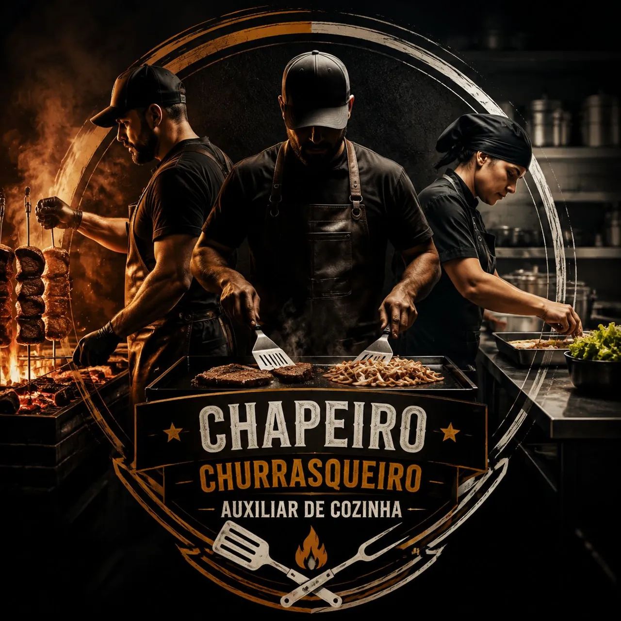 Churrasqueiro e chapeiro 