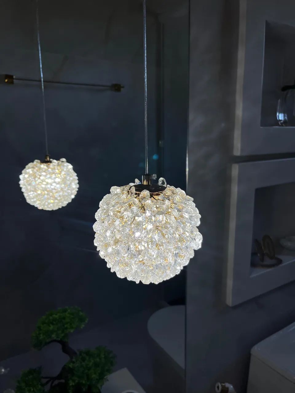 Pendente de cristal (3 tons de led)