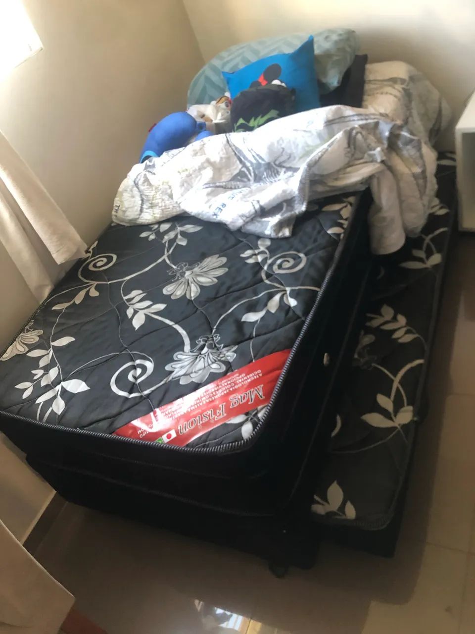 Bicama box solteiro com colchão 