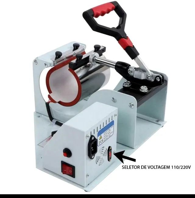 Prensa térmica para canecas + 12 canecas brancas - Foto 2