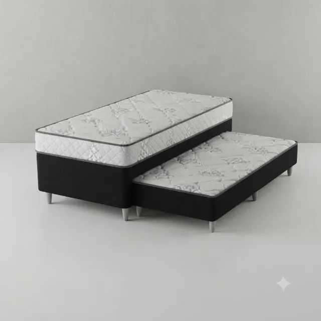 Cama Box Solteiro com Auxiliar