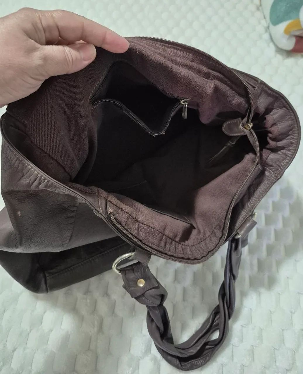 Bolsa grande em couro Via Mia - Foto 4