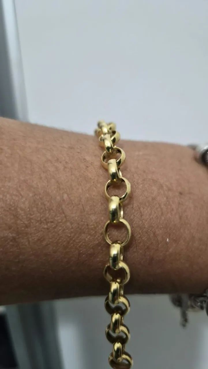 Pulseira elo português de ouro - Foto 3