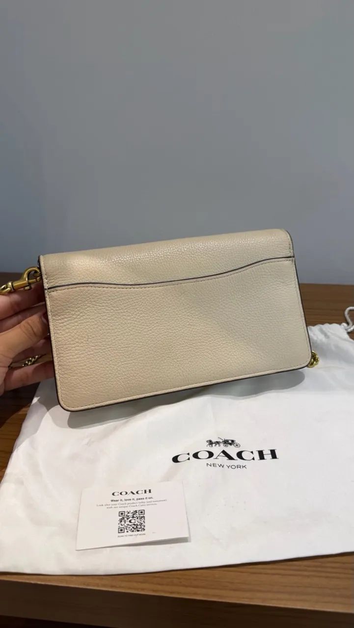 Bolsa coach chain off white original  - Foto 3