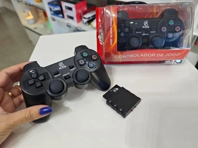 Controle Sem Fio PS2 Joystick Wireless Dualshock 2 Gamer 2.4GHz
