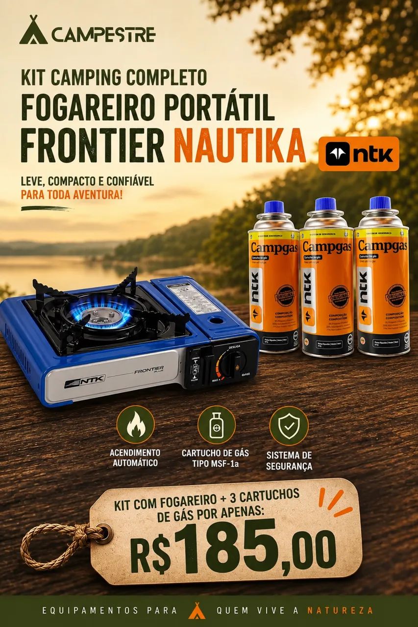 FOGAREIRO FRONTIER NAUTIKA E CAMPGAS - Foto 2
