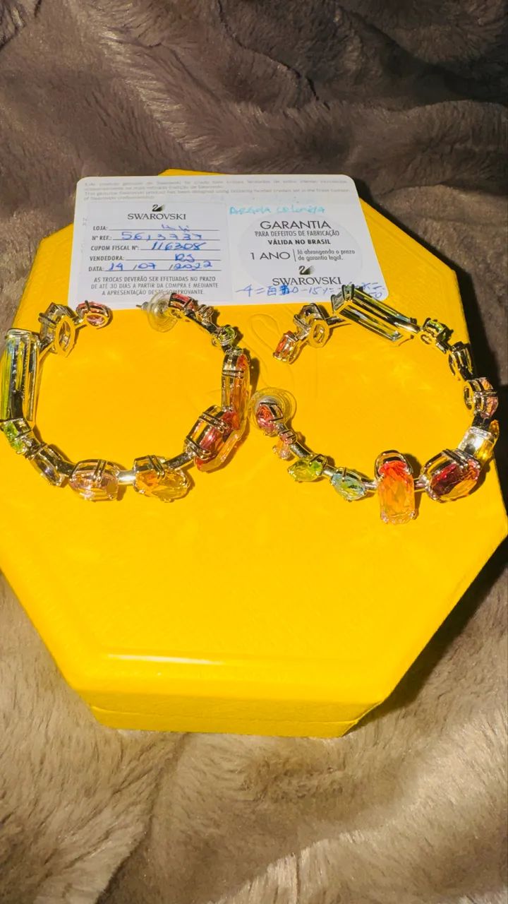 BRINCOS SWAROVSKI ORIGINAIS C/ CERTIFICADO - Foto 2