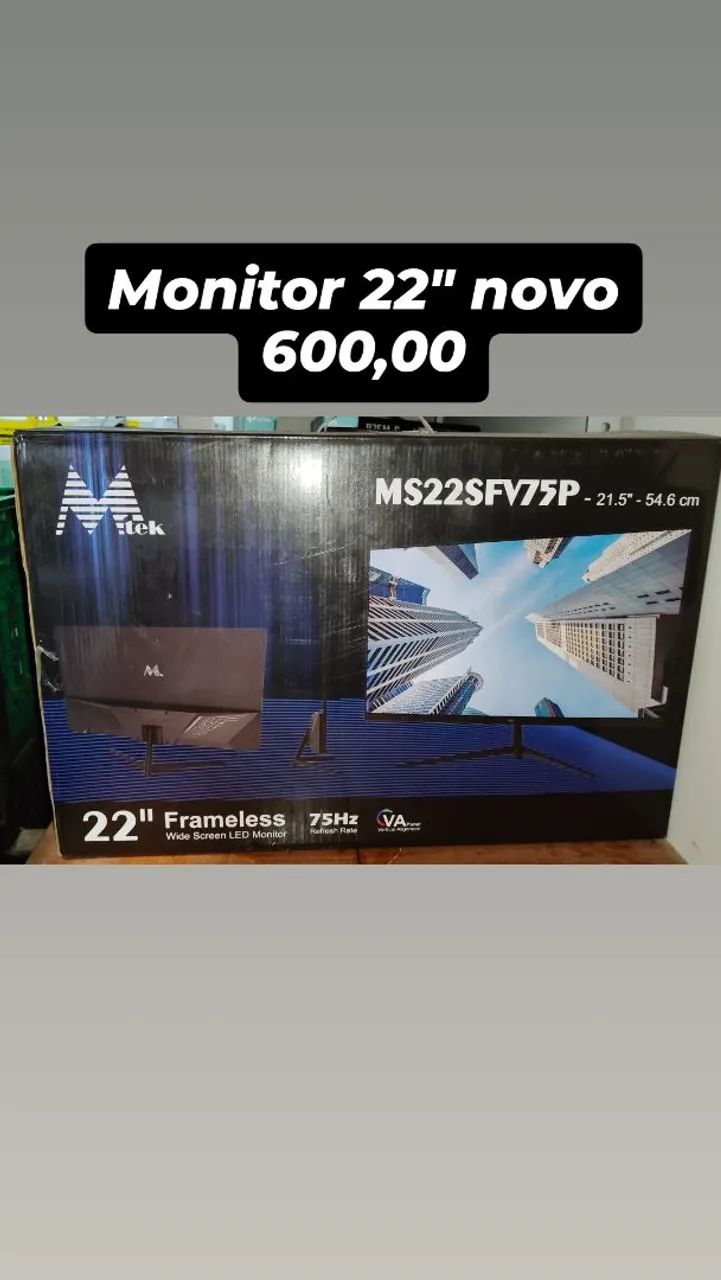 Monitor 22" led novo