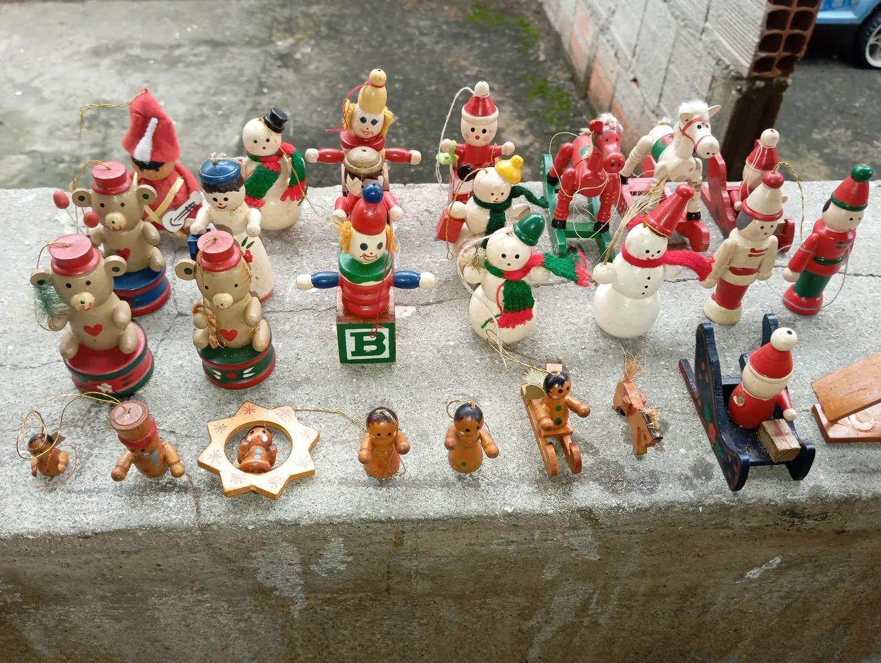 Enfeite de Natal de madeira antigo - Foto 3