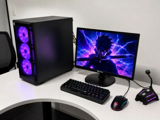 PC GAMER COMPLETO + Monitor + Teclado + Mouse e Microfone
