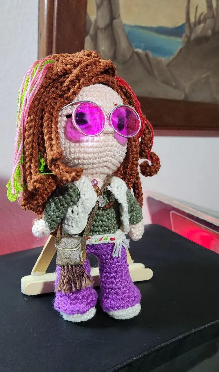 Boneca amigurumi JANIS JOPLIN - Foto 5
