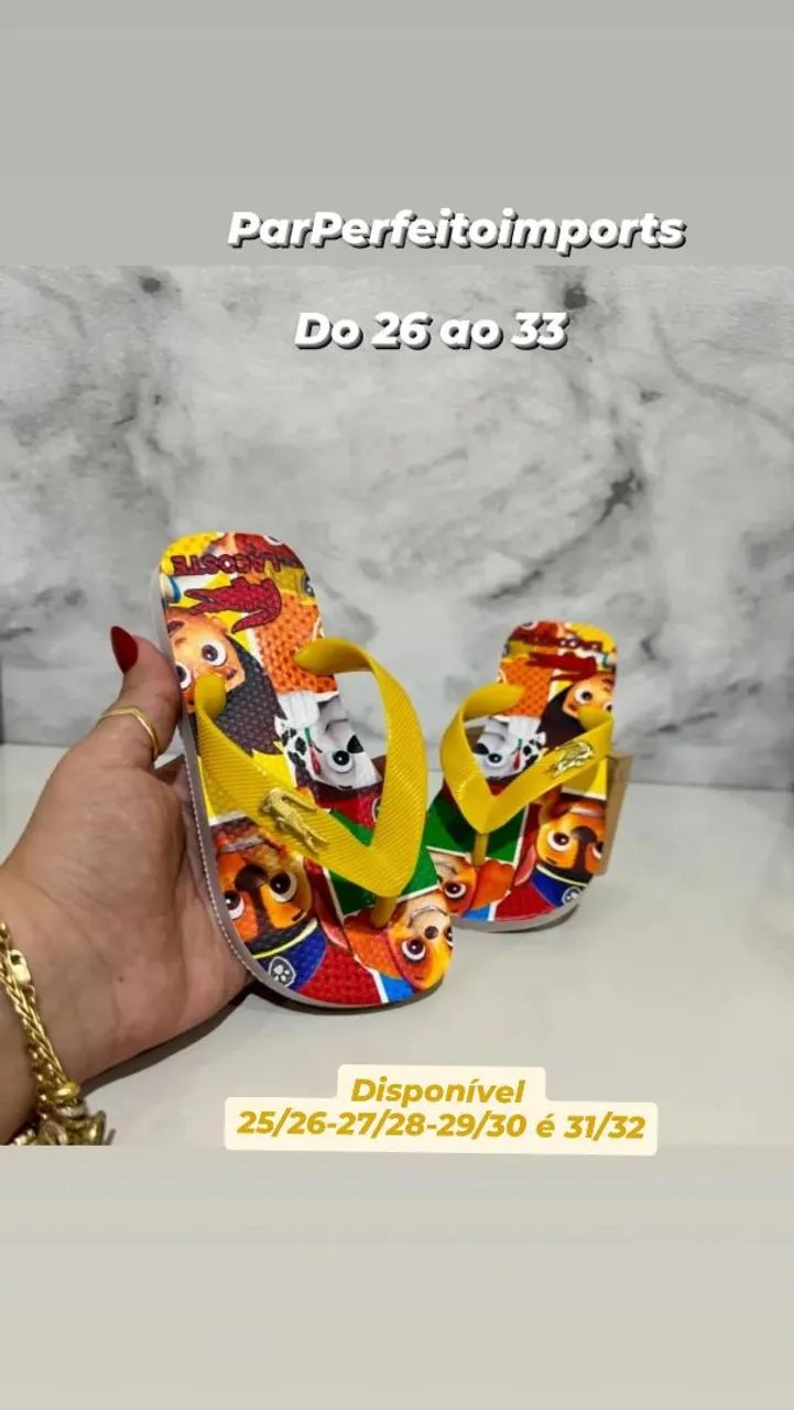 Havaiana infantis Masculino é Feminina 