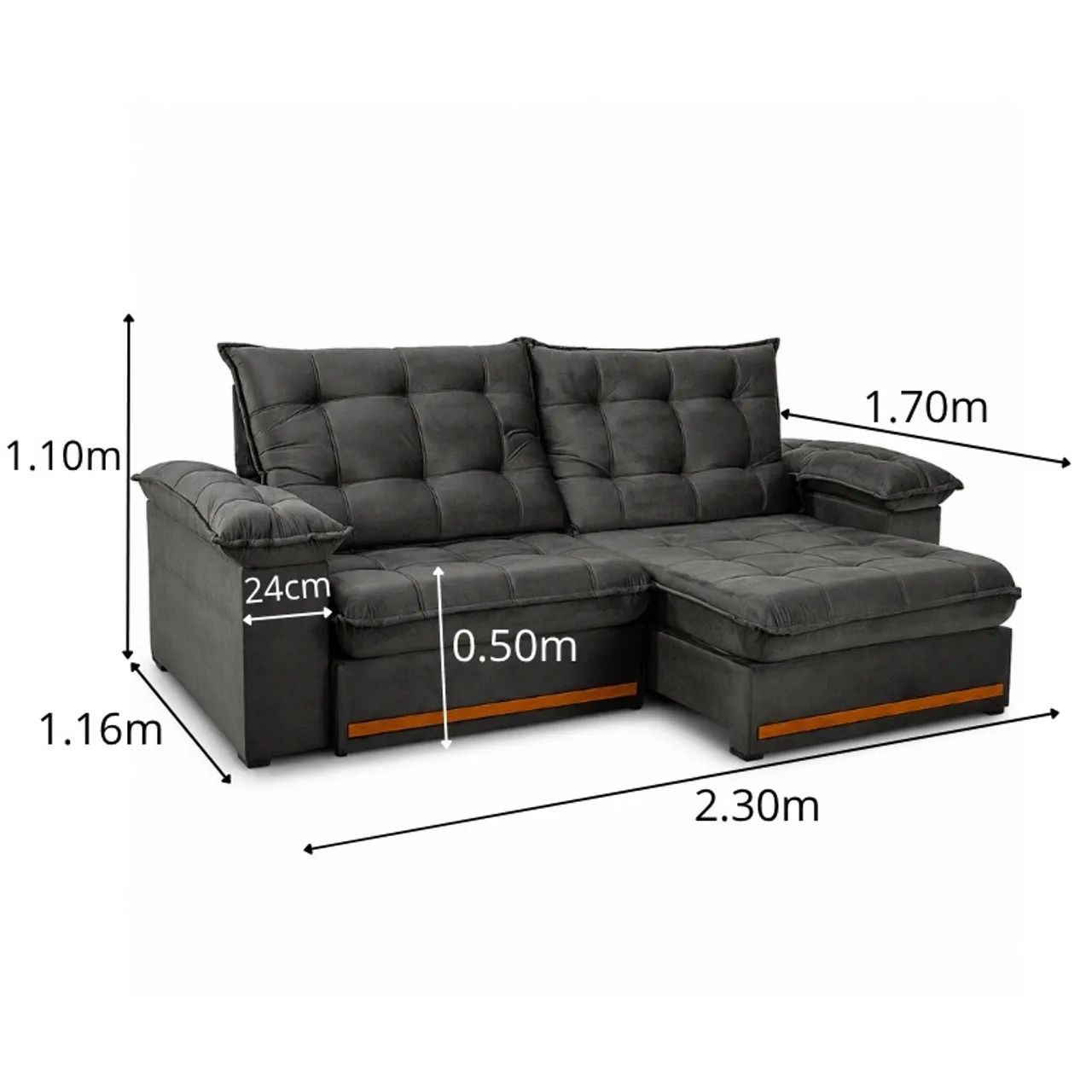 Sofá Retrátil Reclinável Malibu 2.30m Espuma D33 e Molas Ensacadas tf76 - Foto 4