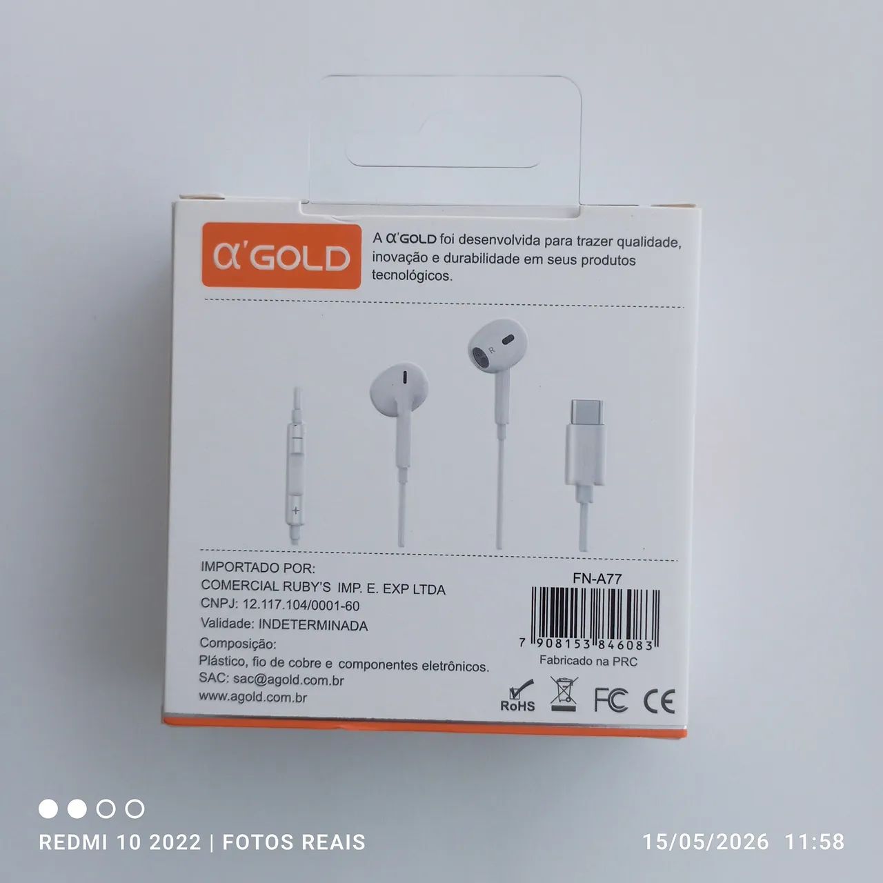 Fone de ouvido agold A77 com microfone e botões in-ear  - Foto 4
