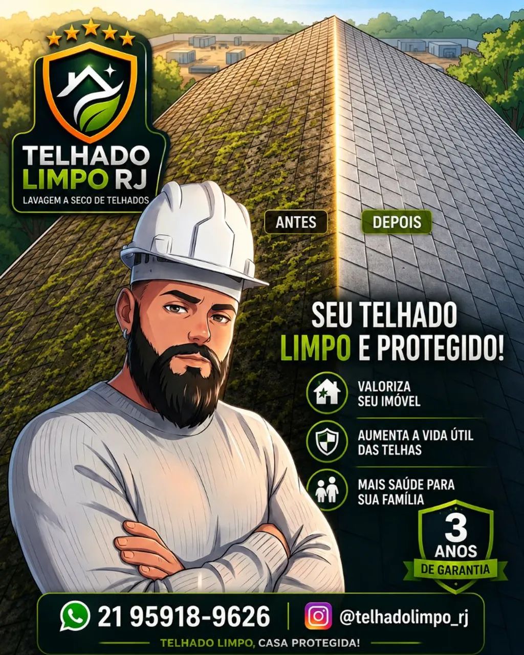 Limpeza de telhado a seco 
