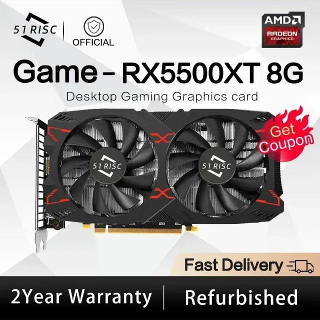 PLACA DE VIDEO RX5500XT (51 RISC) - Foto 2