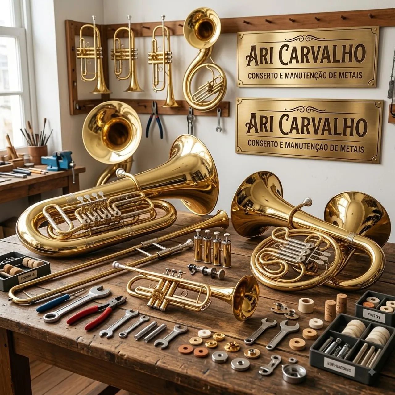 Aula e consertos de instrumentos 
