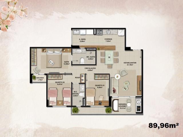 Estação das Flores, Apartamentos Cambeba 89m², 99m² e 103m² Novos - Foto 15