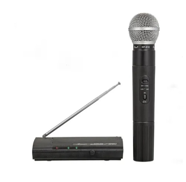 Microfone Sem Fio Uhf Wireless Bivolt Karaokê Pro Kp-910 - Foto 3