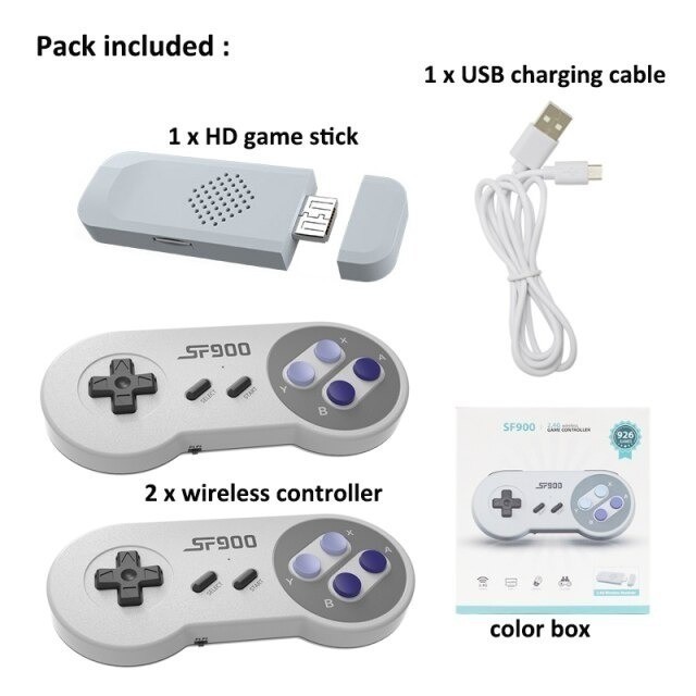 2022 Novo Console De Videogame Sf900 Hd Tv Com 2 Gamepads