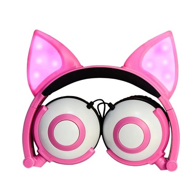 Fone De Ouvido Com Fio Orelha Gatinho Com Led - 868 - Foto 3