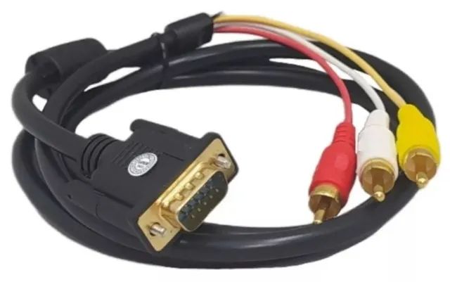 Cabo Adaptador Vga Para Rca/av Full Hd 1,5m Arduino Automação COD-CP726  