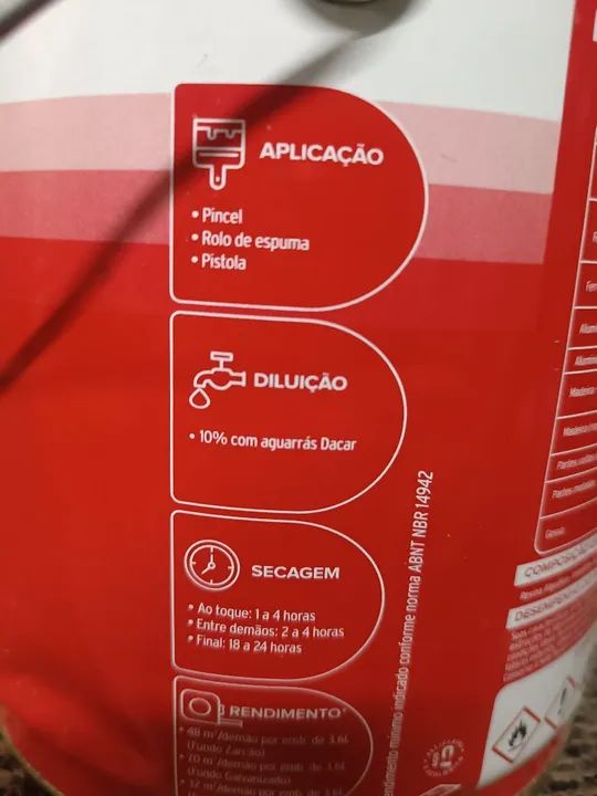 Tinta Zarcão Dacar 3,6 litros laranja  - Foto 4