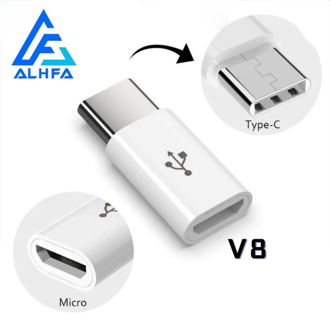 Adaptadores para celular Tipo C para USB,V8 para tipo - Foto 2