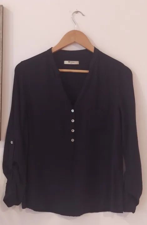 Camisa preta casual  - Foto 2