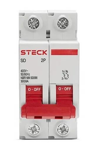Disjuntor Bipolar 63A 2P CURVA C 3KA Steck SDD62C63