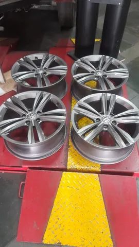 jogo de rodas jetta aro 17x7 et 46 grafite brilhante original vw snova