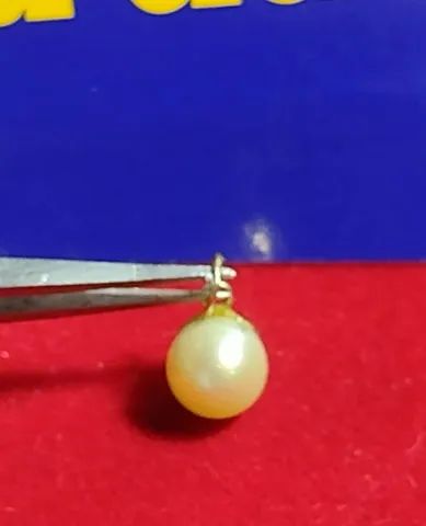 Pingente Pérola Ouro 18 Kilates 7 mm - Foto 3
