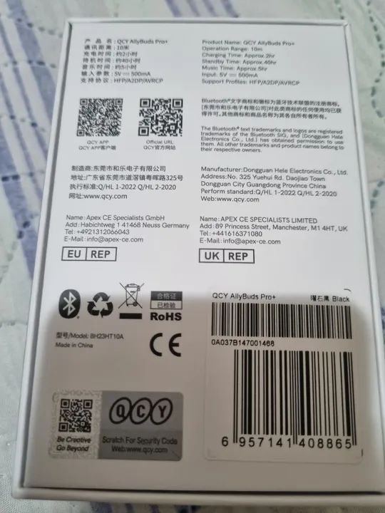 QCY HT10 AilyBuds Pro+ ANC adaptativo Hi-Res + LDAC. Preto, 2 meses de uso. - Foto 2