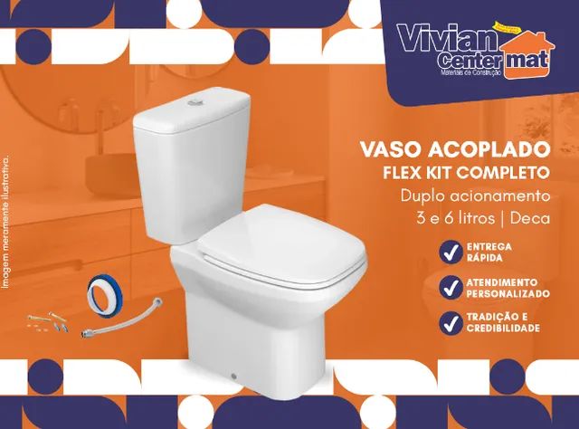 Vaso Sanitário com Caixa Acoplada Kit Flex Deca