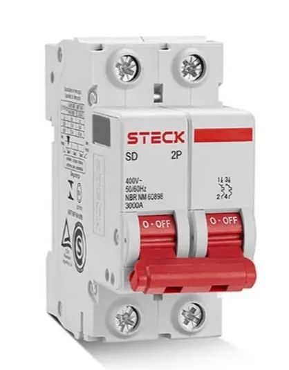 Disjuntor Bipolar 63A 2P CURVA C 3KA Steck SDD62C63 - Foto 3