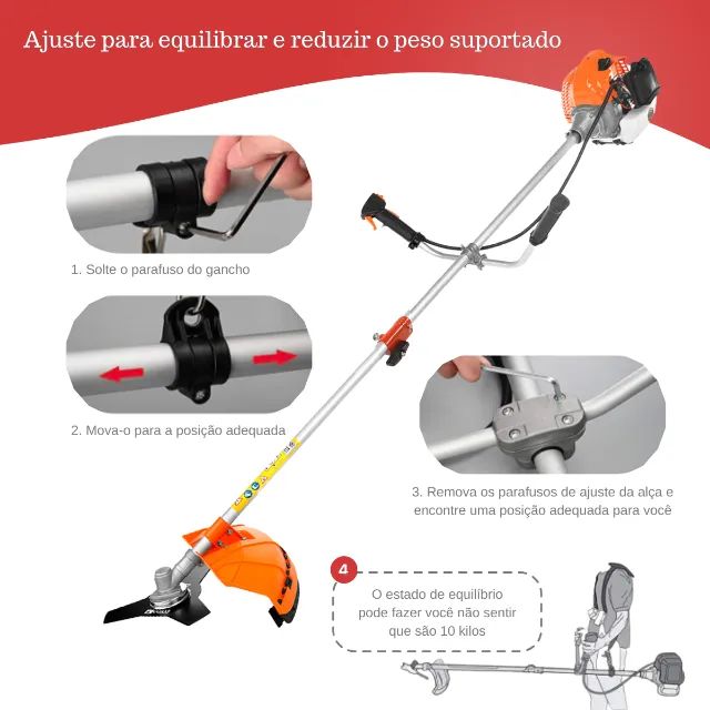 ROÇADEIRA A GASOLINA T-MAKER 52CC 2 TEMPOS - Foto 4