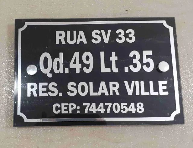 Placa de Endereço de vidro e chapa