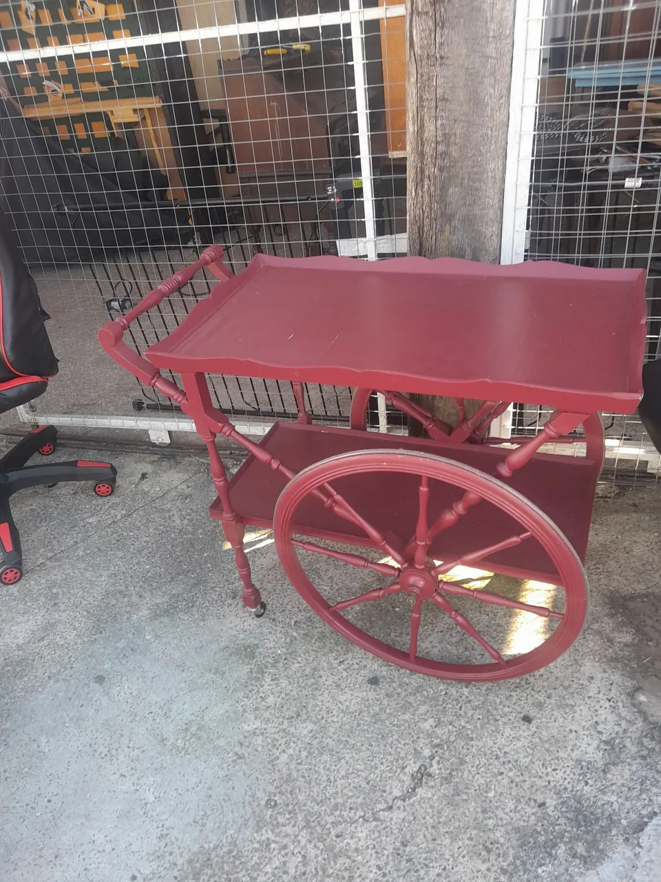 Carrinho Bar Decorativo Vintage Vermelho