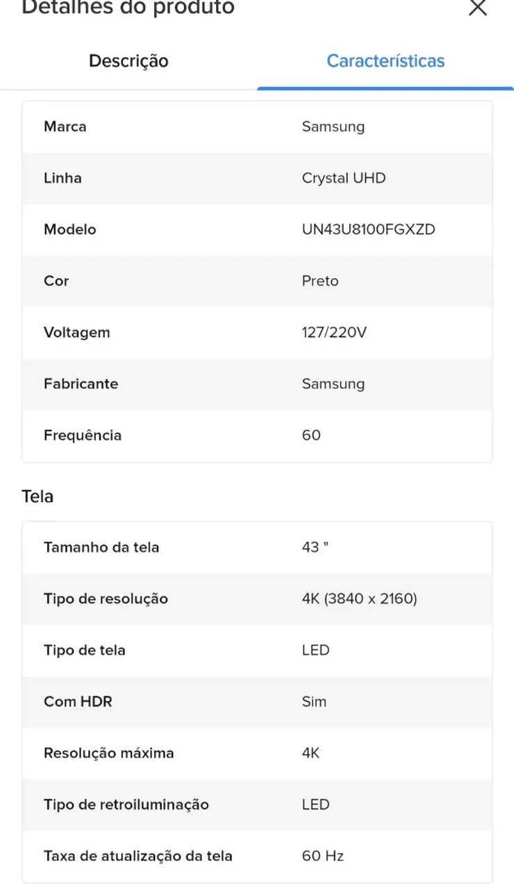 Smart TV 55 Polegadas U8600F 2025 Crystal UHD 4K Samsung - Foto 3